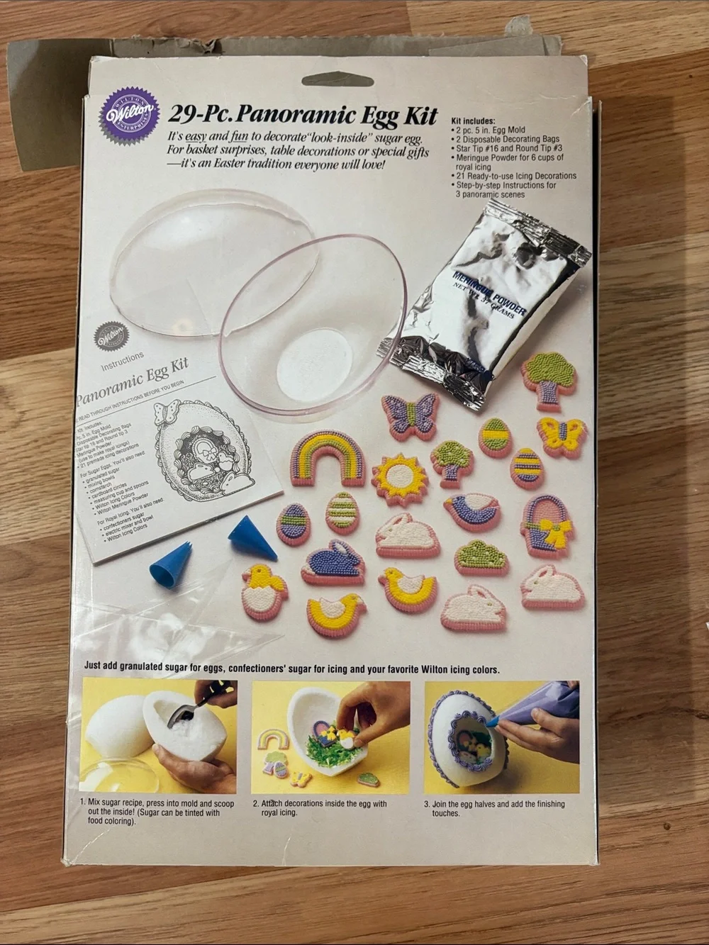 1994 Wilton Panoramic Egg Decorating Kit — Purple, White, Yellow